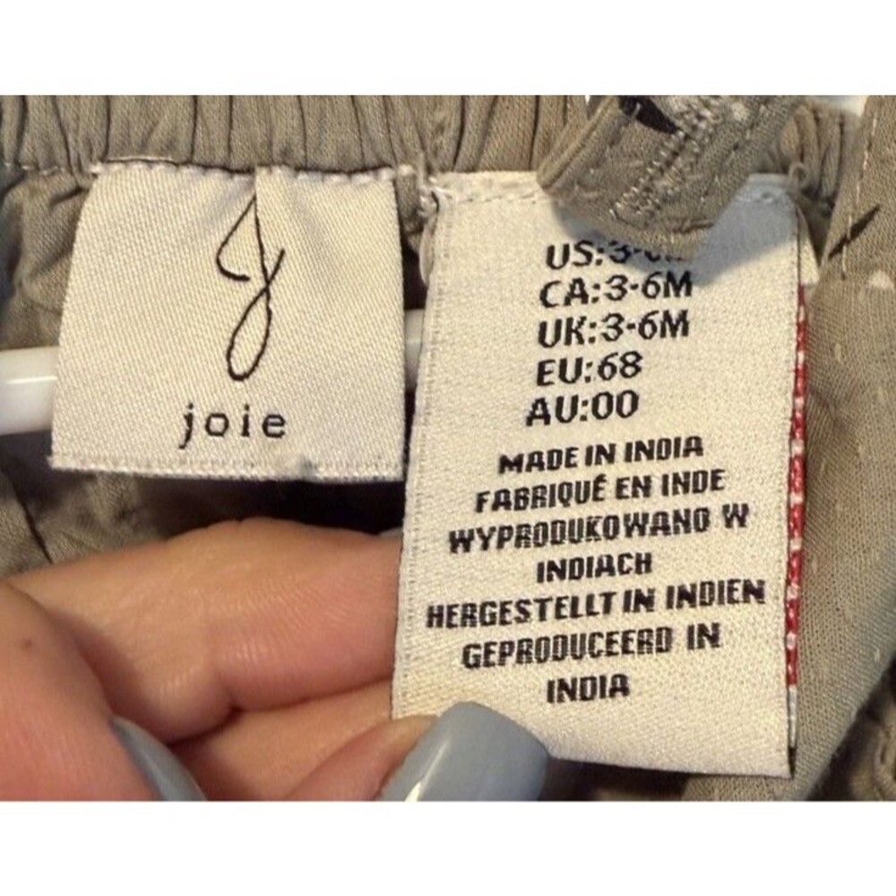Joie Girl’s Romper Olive Green Floral Button Detail 3-6 Months - Picture 3 of 5